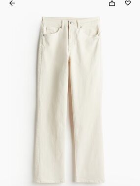 H&M Cream Straight-Leg Jeans